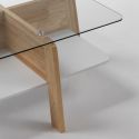 Tavolino da salotto design moderno in legno e vetro Winnipeg