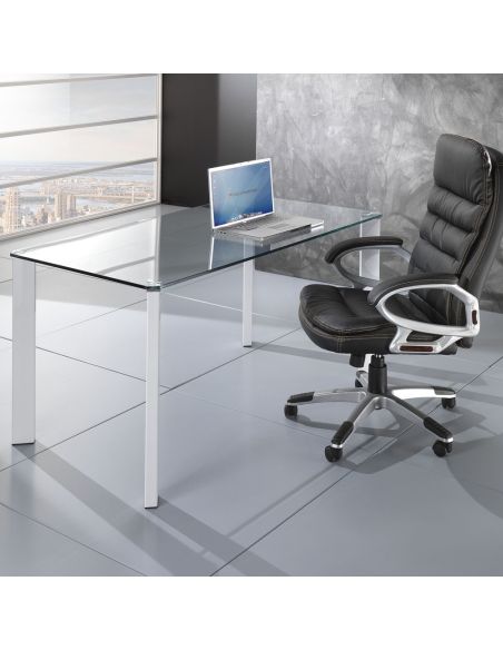 Tavolo scrivania vetro per ufficio design moderno 140x80cm Roxanne Tavolo scrivania vetro per ufficio design moderno 140x80cm Roxanne