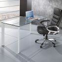 Tavolo scrivania vetro per ufficio design moderno 140x80cm Roxanne
