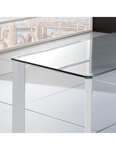 Tavolo scrivania vetro per ufficio design moderno 140x80cm Roxanne Tavolo scrivania vetro per ufficio design moderno 140x80cm Roxanne
