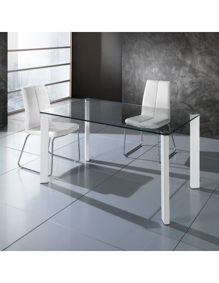 Tavolo scrivania vetro per ufficio design moderno 140x80cm Roxanne Tavolo scrivania vetro per ufficio design moderno 140x80cm Roxanne