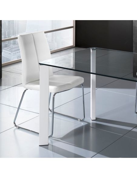 Tavolo scrivania vetro per ufficio design moderno 140x80cm Roxanne Tavolo scrivania vetro per ufficio design moderno 140x80cm Roxanne