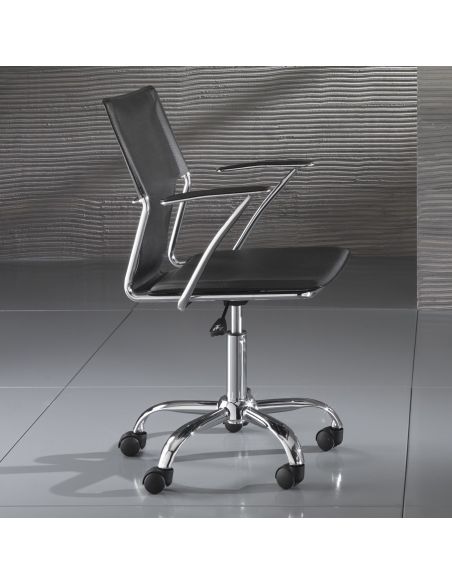 Sedia operativa per ufficio in ecopelle nera Syder Black Sedia operativa per ufficio in ecopelle nera Syder Black