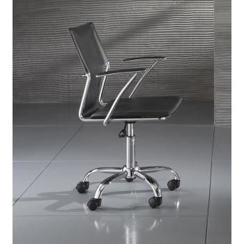 Sedia operativa per ufficio in ecopelle nera Syder Black 2