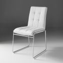 Coppia sedie in metallo ed ecopelle bianca Starring