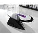 Tavolino in vetro da soggiorno ellittico 100 x 55 cm Dalvin