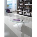 Tavolino in vetro da soggiorno ellittico 100 x 55 cm Dalvin