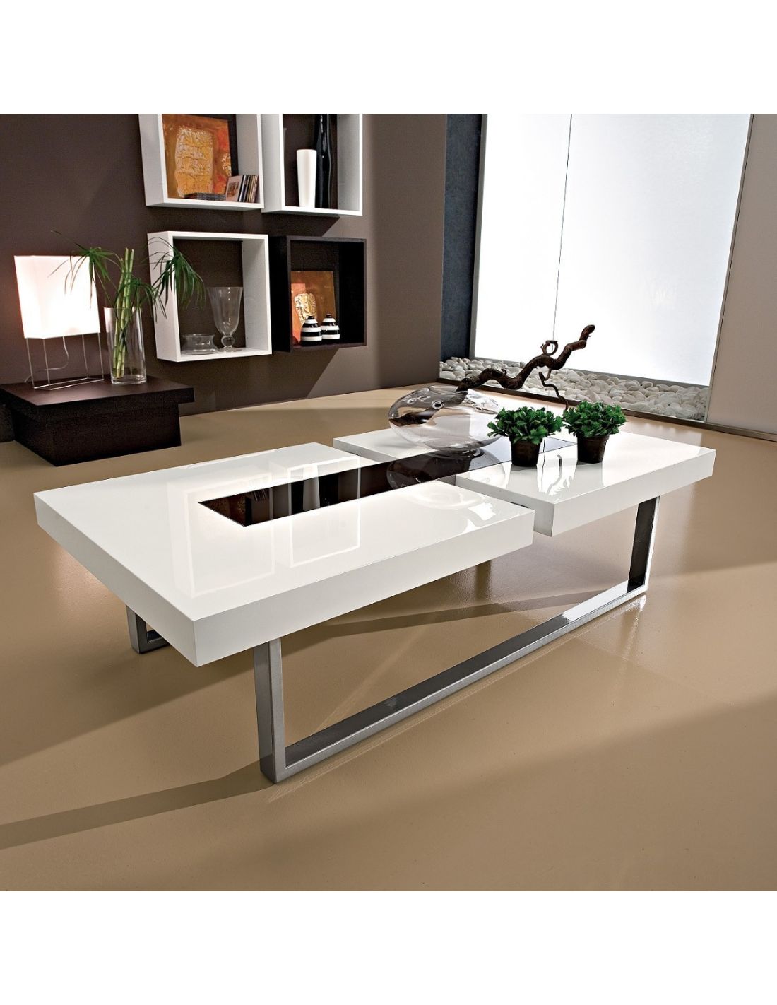 Tavolino da salotto in legno metallo vetro 125 x 60 cm klemens for Design salotto