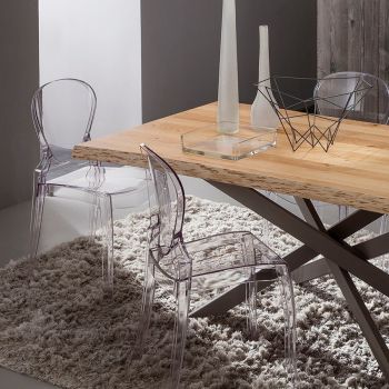 Tavolo da pranzo Arsenio fisso con piano in legno 170 x 100 cm 2