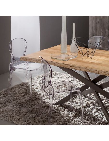 Tavolo da pranzo Arsenio fisso con piano in legno 170 x 100 cm Tavolo da pranzo Arsenio fisso con piano in legno 170 x 100 cm