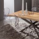 Tavolo da pranzo Arsenio fisso con piano in legno 170 x 100 cm