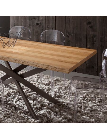 Tavolo da pranzo Arsenio fisso con piano in legno 170 x 100 cm Tavolo da pranzo Arsenio fisso con piano in legno 170 x 100 cm