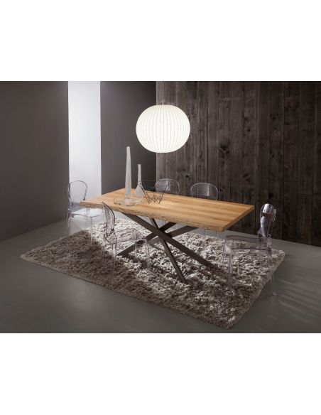 Tavolo da pranzo Arsenio fisso con piano in legno 170 x 100 cm Tavolo da pranzo Arsenio fisso con piano in legno 170 x 100 cm