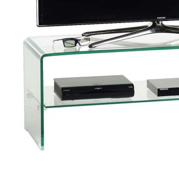 Porta TV in vetro curvato trasparente 110 cm Fancy 2