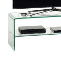 Porta TV in vetro curvato trasparente 110 cm Fancy