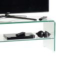 Porta TV in vetro curvato trasparente 110 cm Fancy