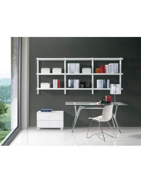 Libreria scaffale componibile in acciaio 245 x H106 cm Astryd 6