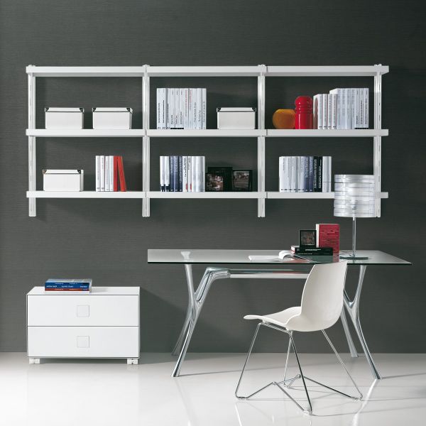 Acquista Mensole per Libri - 60 x 15 cm - Set di 4 - Grigio - Acciaio