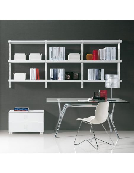 Libreria scaffale componibile in acciaio 245 x H106 cm Astryd 6