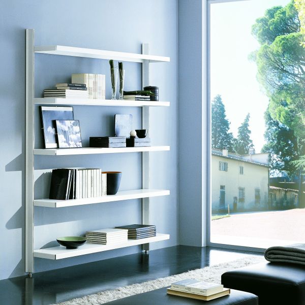 Libreria a giorno da parete in acciaio e alluminio 125 x H203 cm Astryd 13