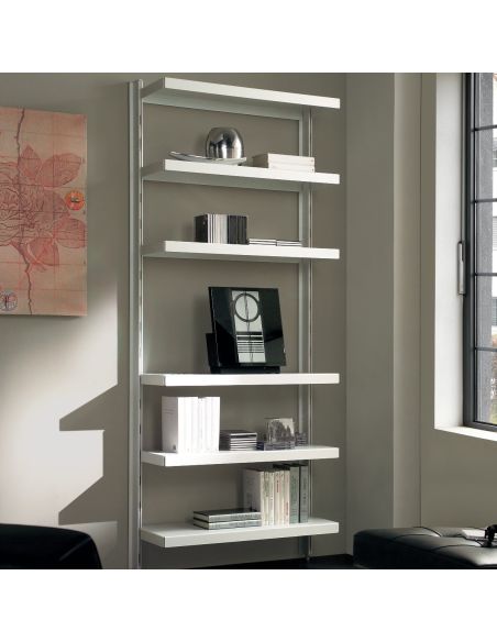 Scaffale libreria in acciaio ed alluminio bianco o grigio Astryd 15 Scaffale libreria in acciaio ed alluminio bianco o grigio Astryd 15