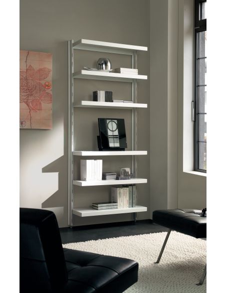 Scaffale libreria in acciaio ed alluminio bianco o grigio Astryd 15 Scaffale libreria in acciaio ed alluminio bianco o grigio Astryd 15