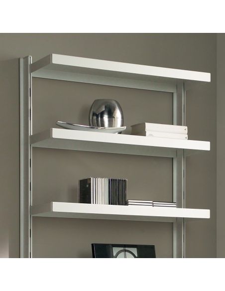 Scaffale libreria in acciaio ed alluminio bianco o grigio Astryd 15 Scaffale libreria in acciaio ed alluminio bianco o grigio Astryd 15