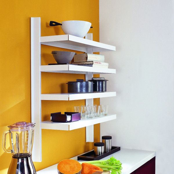 Scaffale a parete in acciaio per cucina bianco grigio Big 11