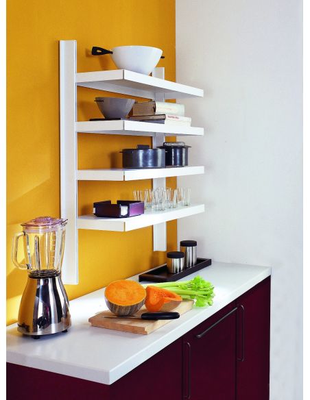 Scaffale a parete in acciaio per cucina bianco o nero Astryd 11 Scaffale a parete in acciaio per cucina bianco o nero Astryd 11