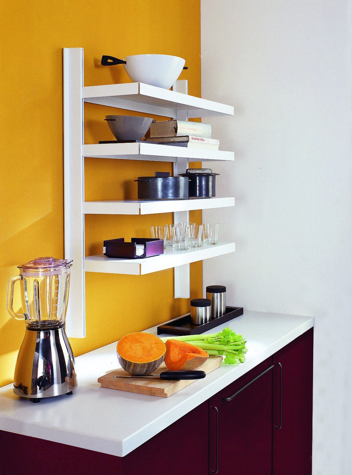 Scaffale Mobile da Cucina con Ripiani a Giorno Stile Scandinavo Stretto