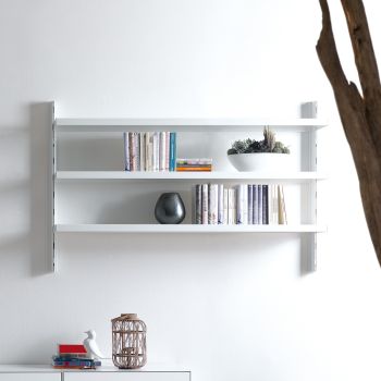 Scaffale da parete moderno in acciaio bianco o nero Astryd 39