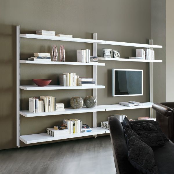 Libreria a giorno in acciaio design moderno per soggiorno Astryd 12