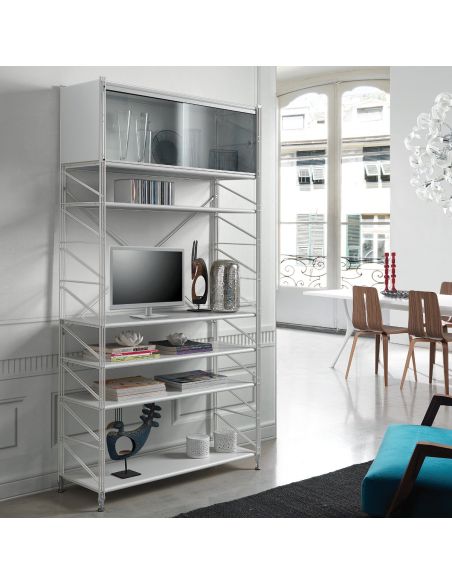 Scaffale componibile da parete in acciaio 100 x 200 cm Melker 151 Scaffale componibile da parete in acciaio 100 x 200 cm Melker 151