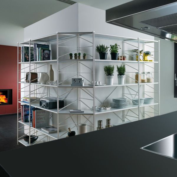 Scaffale Da Parete Socrate 40 Componibile In Acciaio E Vetro