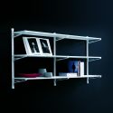 Libreria da parete componibile in acciaio 196x100 cm Melker 24