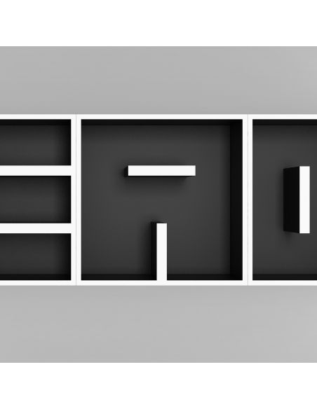 Libreria da parete a lettere in legno laminato 204 X 51 cm ABC READ