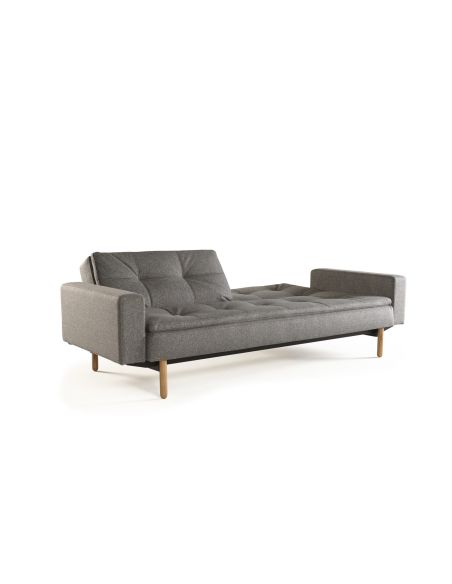 Divanetto letto una piazza e mezza con braccioli materasso a molle in tessuto 240 cm Dublexo