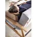 Divano letto con braccioli in legno e materasso a molle SplitBack Frej - 521 Mixed Dance Grey