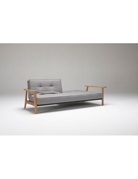 Divano letto con braccioli in legno e materasso a molle SplitBack Frej - 521 Mixed Dance Grey Divano letto con braccioli in legno e materasso a molle SplitBack Frej - 521 Mixed Dance Grey