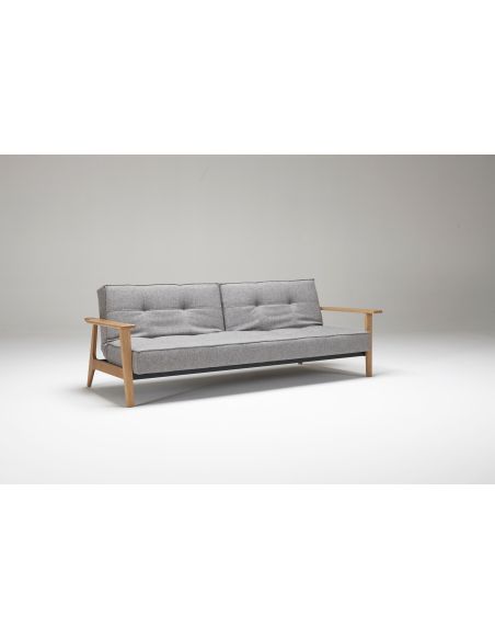 Divano letto con braccioli in legno e materasso a molle SplitBack Frej - 521 Mixed Dance Grey Divano letto con braccioli in legno e materasso a molle SplitBack Frej - 521 Mixed Dance Grey