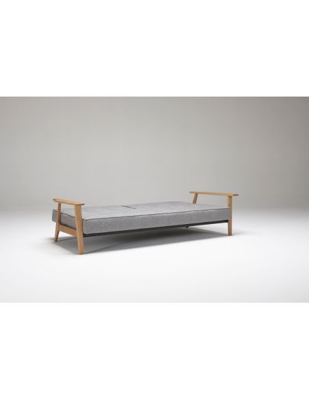 Divano letto con braccioli in legno e materasso a molle SplitBack Frej - 521 Mixed Dance Grey Divano letto con braccioli in legno e materasso a molle SplitBack Frej - 521 Mixed Dance Grey