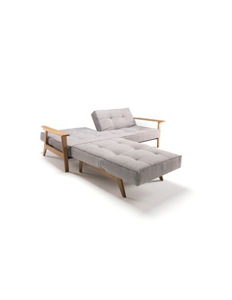 Divano letto con braccioli in legno e materasso a molle SplitBack Frej - 521 Mixed Dance Grey Divano letto con braccioli in legno e materasso a molle SplitBack Frej - 521 Mixed Dance Grey