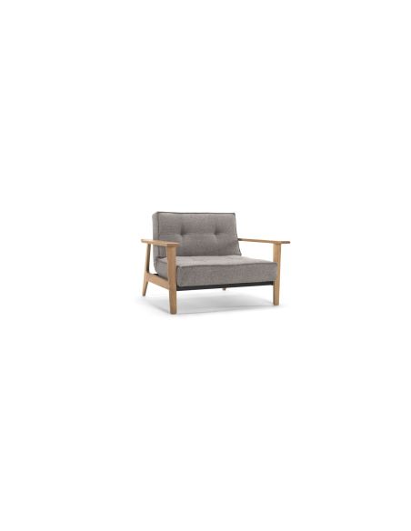 Poltrona design scandinavo in tessuto o velluto SplitBack Frej - 521 Mixed Dance Grey