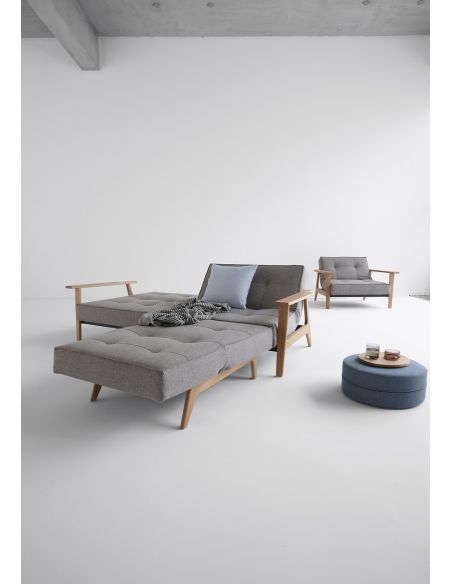 Poltrona design scandinavo in tessuto o velluto SplitBack Frej - 521 Mixed Dance Grey