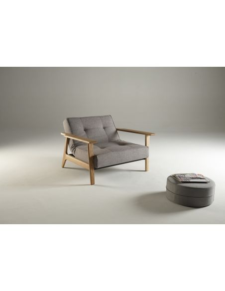 Poltrona design scandinavo in tessuto o velluto SplitBack Frej - 521 Mixed Dance Grey