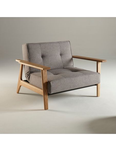 Poltrona design scandinavo in tessuto o velluto SplitBack Frej - 521 Mixed Dance Grey