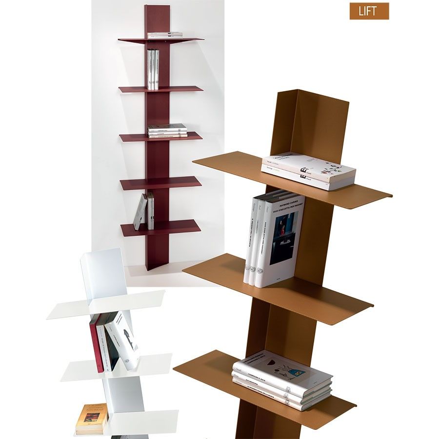 Calli Acero libreria a colonna 6 scaffali verticale ufficio design moderno