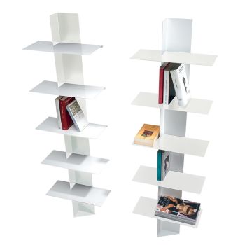 Libreria moderna da parete a colonna in acciaio 5 mensole Vertikal 2