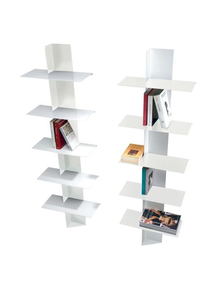 Libreria moderna da parete a colonna in acciaio 5 mensole Vertikal Libreria moderna da parete a colonna in acciaio 5 mensole Vertikal