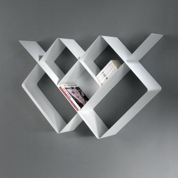 Libreria a parete moderna in acciaio modulare 120 x 120 cm Kreando 2